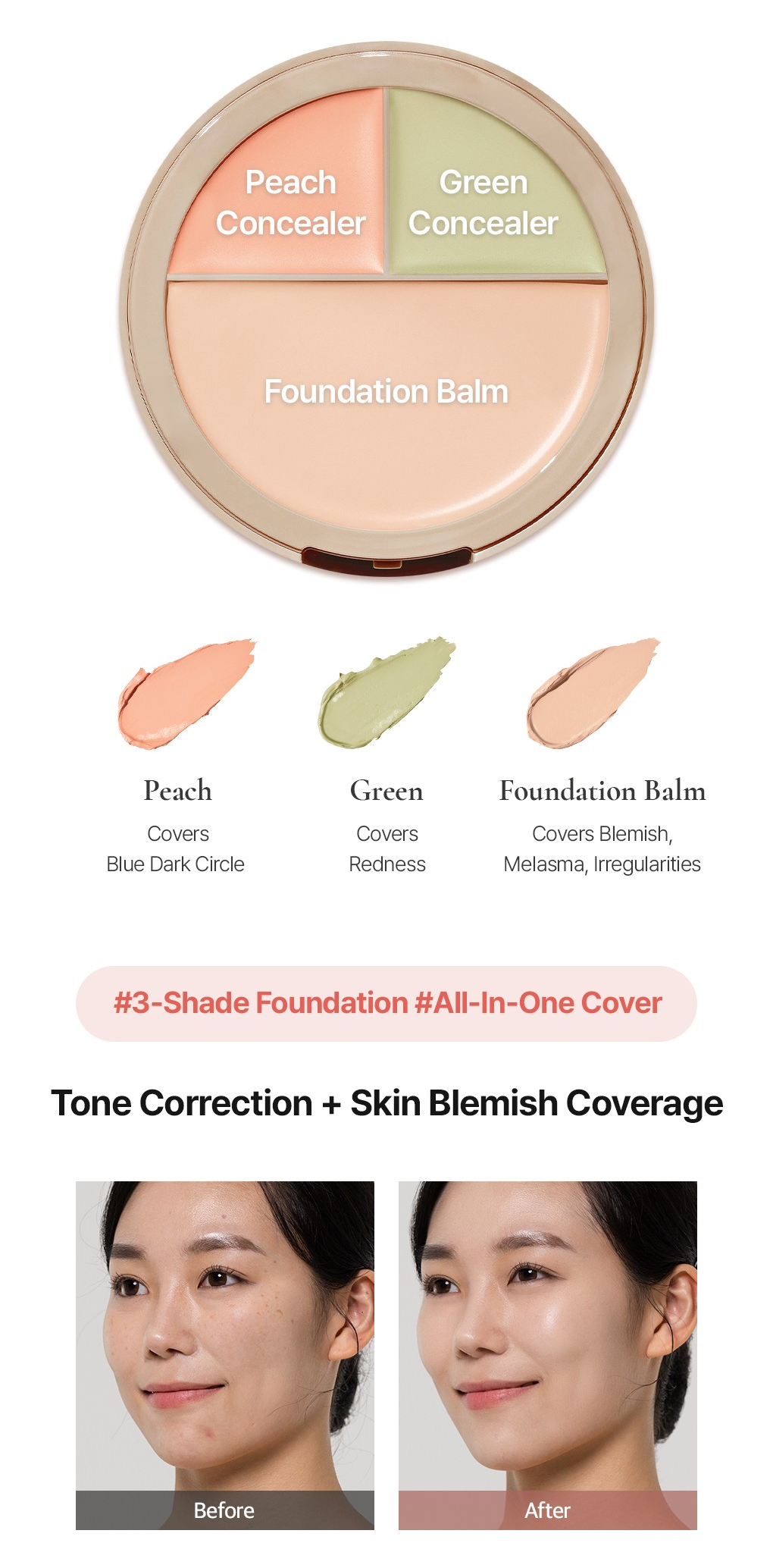 the SAEM Cover Perfection Triple Foundation Balm Set